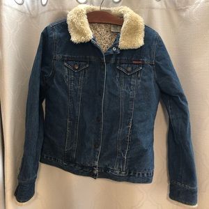 Roxy Blue Jean Jacket with Cream Collar